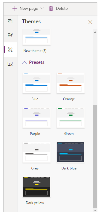 Select a default theme