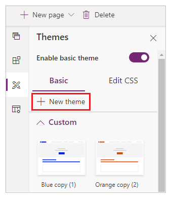 Create a new theme
