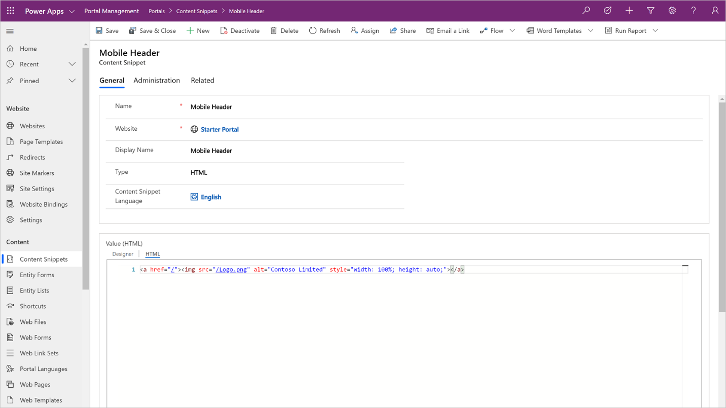 Edit Title content snippets
