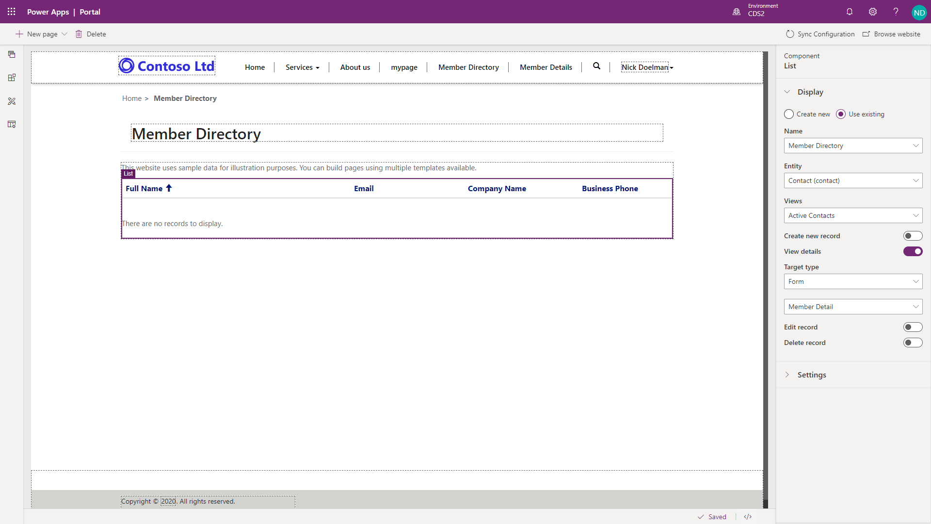 Account entity list