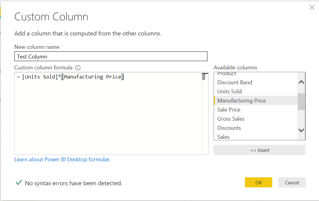 custom column formulas