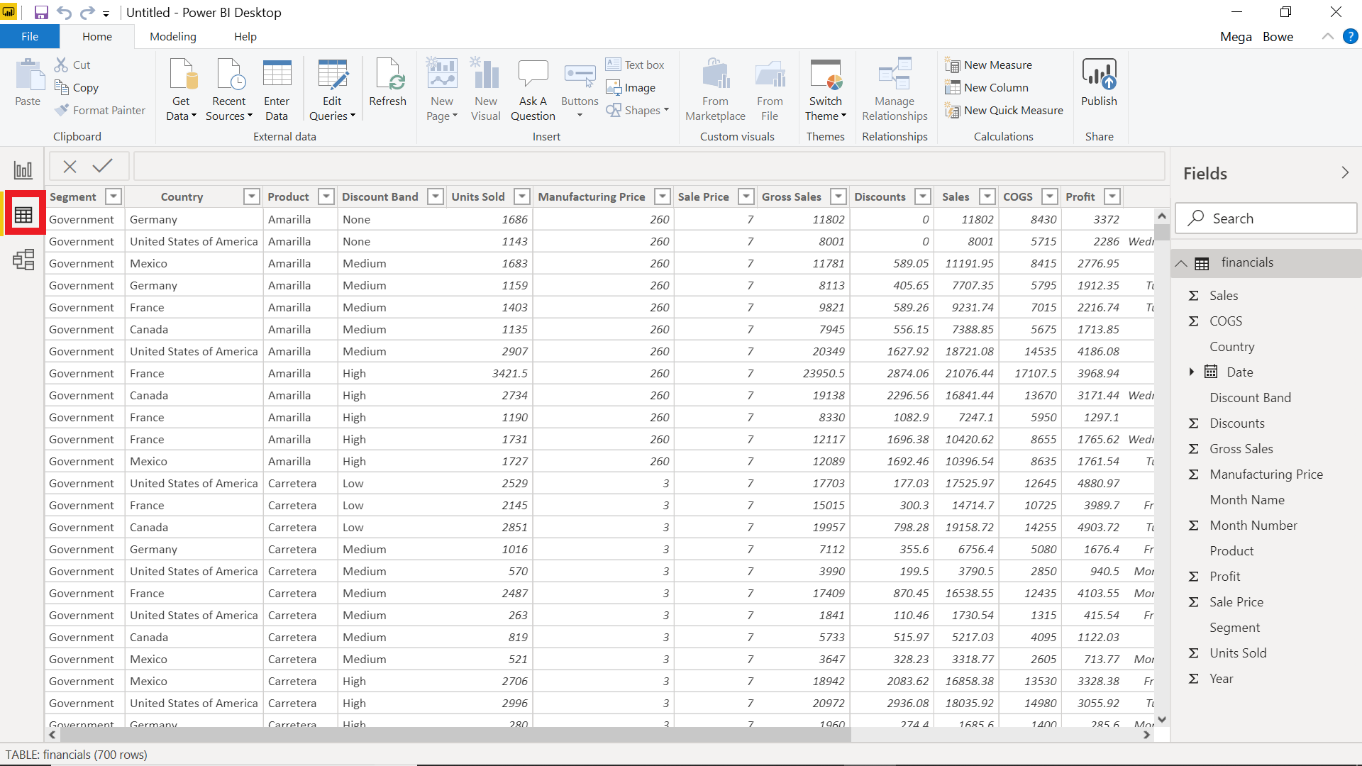 Excel data in Power BI
