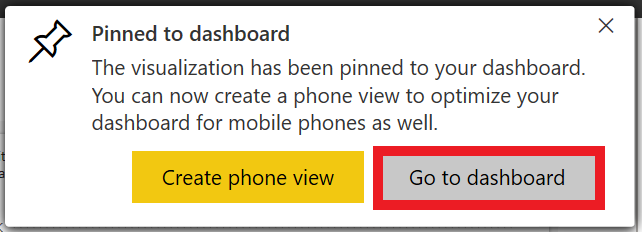 Go to dashboard button