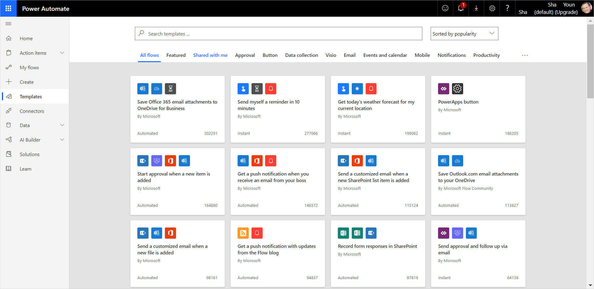 Power Automate template archive