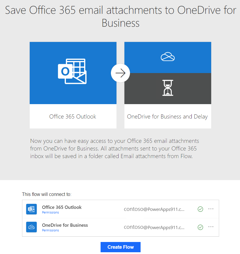 Build flow for Office 365 emails