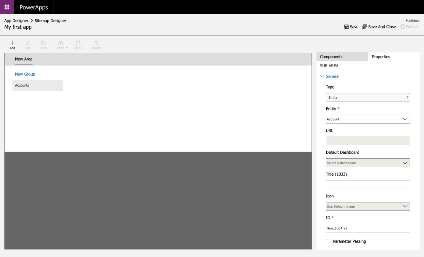 Add components to the site map