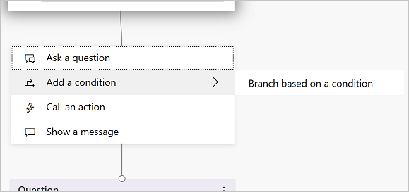Branch based on a condition